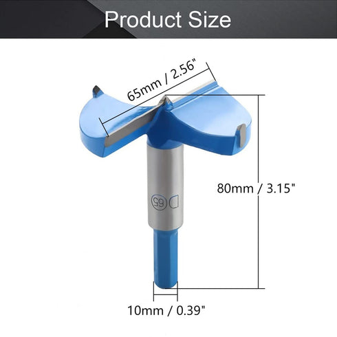 Utoolmart 65mm Forstner Drill Bit, Cemented Carbide Wood Cutter Tool for Woodworking Hinge Hole Drilling
