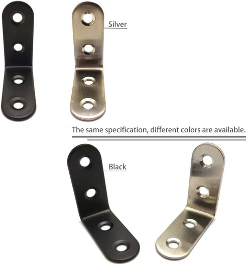 ZHome 404017MM 4Sets Metal L Corner Brace Wall Shelves Hanging Bracket Right Angle Bracket Joint Fastener with Screws