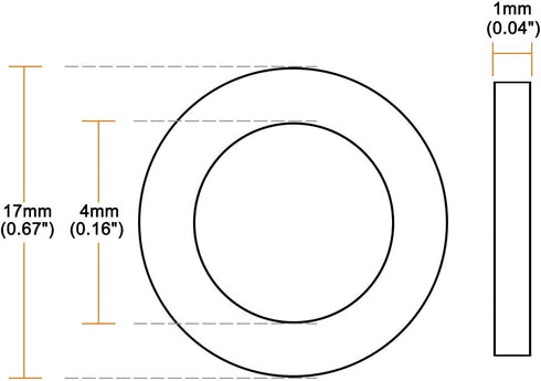 uxcell Nylon Flat Washers M4, 17mm OD, 4mm ID, 1mm Thickness, Sealing Gasket for Faucet Pipe Water Hose, Clear, Pack of