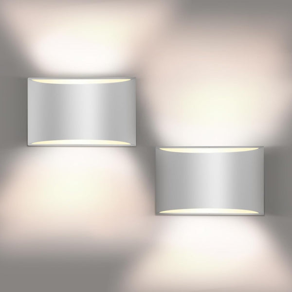 Wall Sconces Set of Two | Modern LED Indoor Wall Lights,Up and