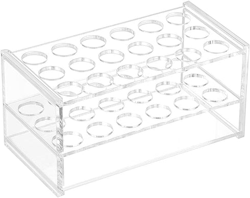 OLYCRAFT 18 Sockets Acrylic Test Tube Rack, Transparent Holder for Centrifuge Tubes, 16mm Diameter for Lab Supplies
