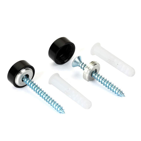 Mirror Screws, Aluminum Cap Decorative Nails for Sign Advertising Hardware, Black, F0.6, 4 Pack