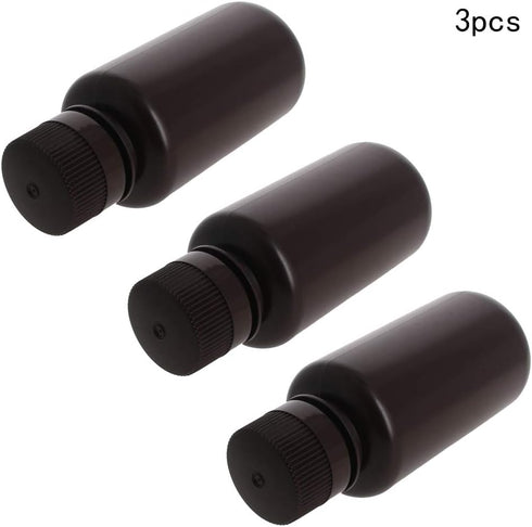 Othmro 3Pcs Lab Chemical Reagent Bottles, 250ml/8.5oz Small Mouth Square Sample Storage Containers