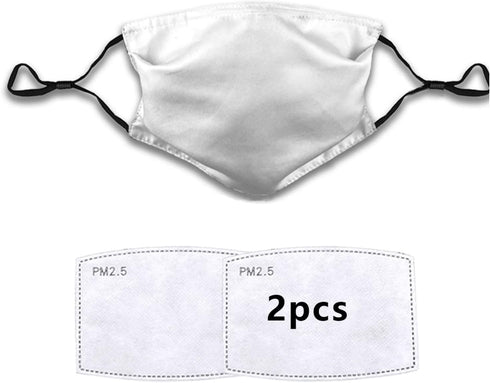 2pcs Cloth Face Mask Bandana With Filters,Balaclava Adjustable Earloop Washable Reusable for women