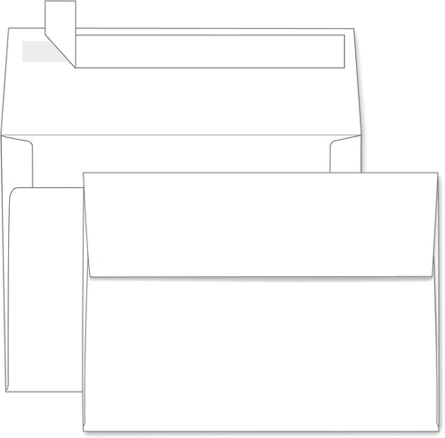 Goefun A7 White Envelopes, 100 Pack, 5x7 Printable Self Seal Envelopes for Cards, Weddings, 120GSM