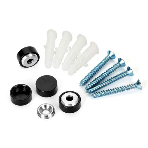 Mirror Screws, Aluminum Cap Decorative Nails for Sign Advertising Hardware, Black, F0.6, 4 Pack
