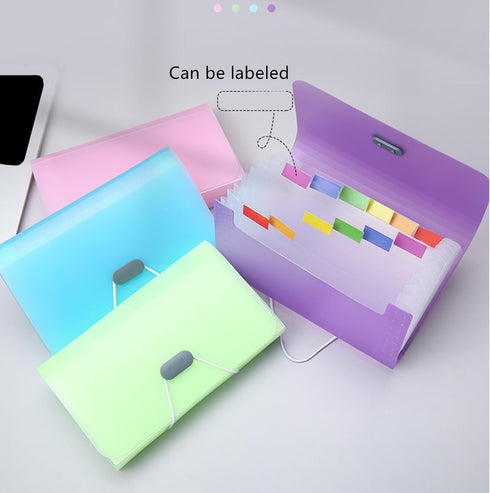 ESUPPORT 4 Pack Mini Accordion File Organizer, 13 Pockets Expanding File Folders for Storage of Invoice Cards, Coupons,