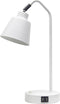 Simple Designs LD1071-WHT 16" Sleek Essentials Adjustable Metal Desk Task Lamp with