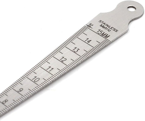 Taper Gage 1-15mm 1/32-5/8 Inch Stainless Steel Taper Welding Gauge, Inch & Metric Feeler Gap Measure Tool