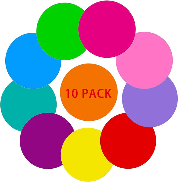 PinCute Updated Larger Sized 11.8 inch Dry Erase Dots, 10 Pack Colorful Removable Stickers for Classroom