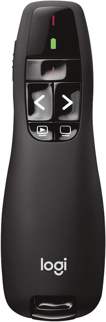 Logitech Wireless Presenter R400, USB-A PowerPoint Clicker with Laser Pointer, Wireless Presentation Clicker