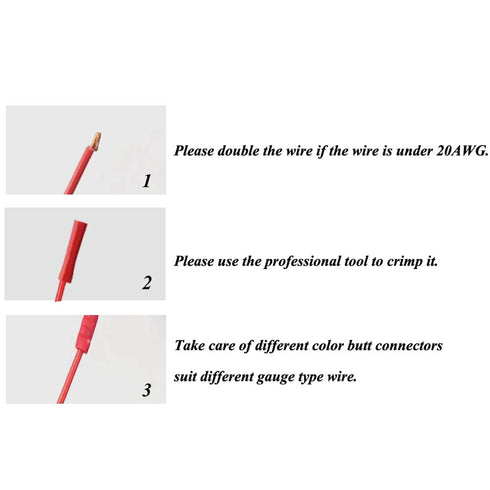 WMYCONGCONG 200 PCS Butt Splice Crimp Connectors - Insulated Electrical Straight Wire Terminal Connectors Assortment Kit