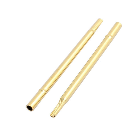uxcell 100pcs R100-3S 1.67mm Dia 29.5mm Length Metal Test Probe Needle Cover Gold Plated