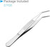 2-Pieces Stainless Steel Curved Pointed Serrated Tip Tweezers, 125mm Length for Mechanical Equipment Repair