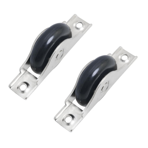ITROLLE 2PCS 75x16mm Black Nylon Wardrobe Castors Furniture Roller with Mounting Screws Suitable for Storage Cupboards