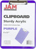 JAM PAPER Plastic Clipboards - Letter Size (9 x 12.5) - Violet Purple, Clip Board Sold Individually