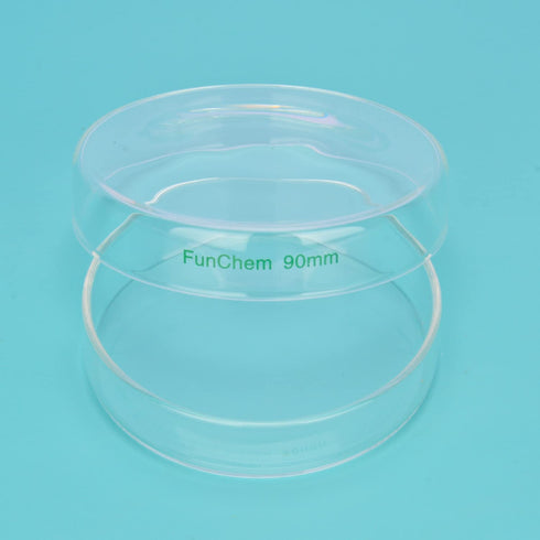 Glass Petri Dishes, Autoclavable Cell Culture Dishes with Clear Lid, 90x20 mm, Pack of 10