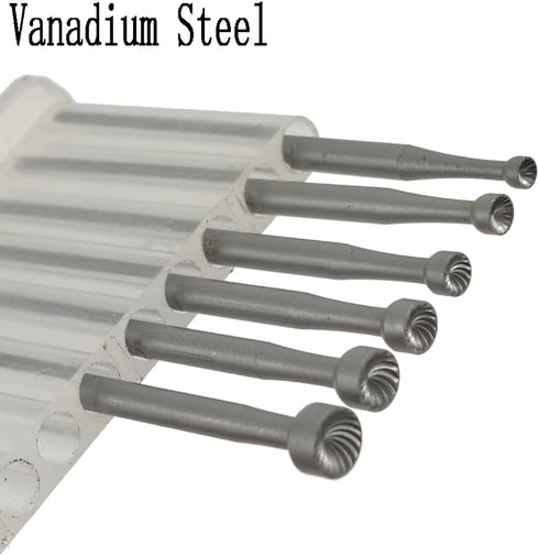 Luo ke 1.8mm - 4mm Round Cup Burr, 3/32'' Shank Cup Burs for Rotary Tools (Pack of 6)