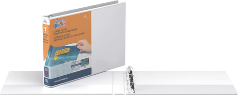 QuickFit Heavy-Duty Landscape 3-Ring Binder, Round Ring, 1 Inch, 8 1/2 x 11 Inches, White