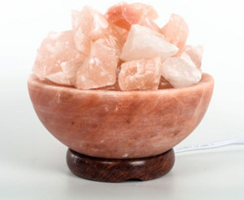 Himalayan Salt Lamp Abundance Bowl, Prosperity, Firebowl Bowl Salt Lamp with Chunks and Cord!
