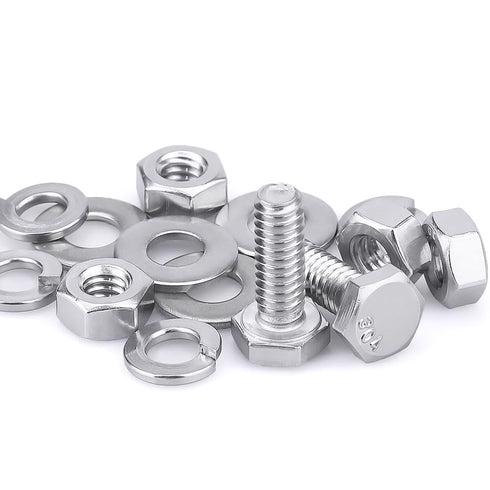 1/4-20 x 3/4" Stainless Steel Hex Bolts Screws with Nuts and Washers, 304 SS 18-8, 10 Sets