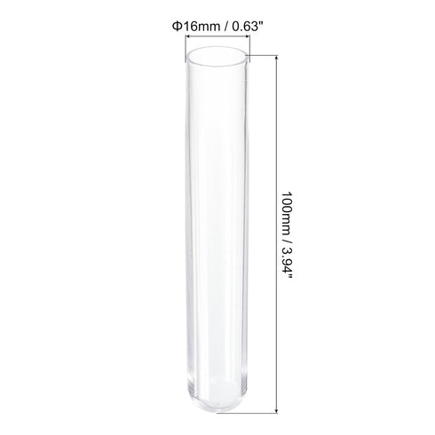PATIKIL 10ml Plastic Test Tubes with Cork Stoppers, 20Pcs 100x16mm Tubes for Scientific Party Decoration Candy Bead Storage Bath Salt Lab Use, Clear