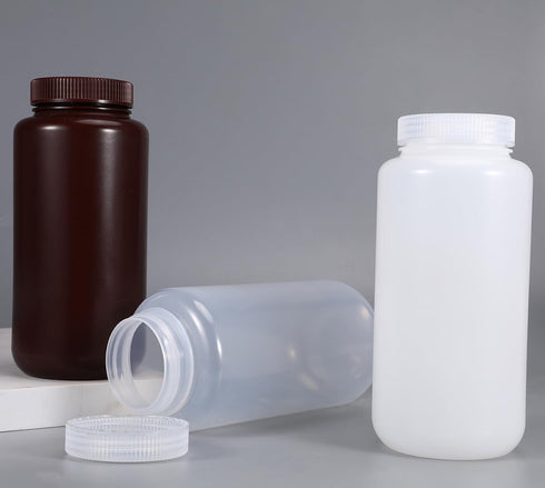 33.8 oz Wide Mouth Lab Reagent Bottle, Laboratory Grade Chemical Container, 2 Pcs