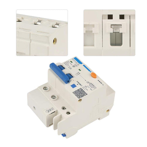 Oumefar Circuit Breaker, RCCB 2P + N Leakage Protection 32A Miniature Disconnect Switch, 30mA High Sensitivity RCD