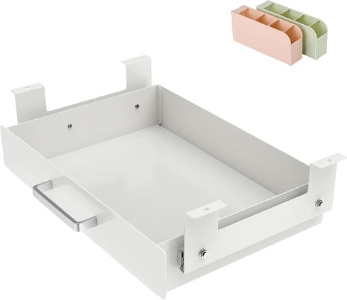 Gome Under Desk Pull-Out Drawer, Storage Organizer Mounted, Easy Slide-Out Pencil Drawer for Sit-Stand Workstation