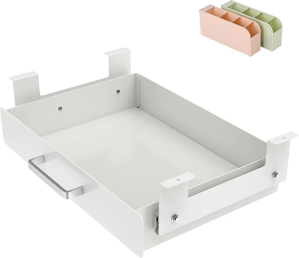 Gome Under Desk Pull-Out Drawer, Storage Organizer Mounted, Easy Slide-Out Pencil Drawer for Sit-Stand Workstation