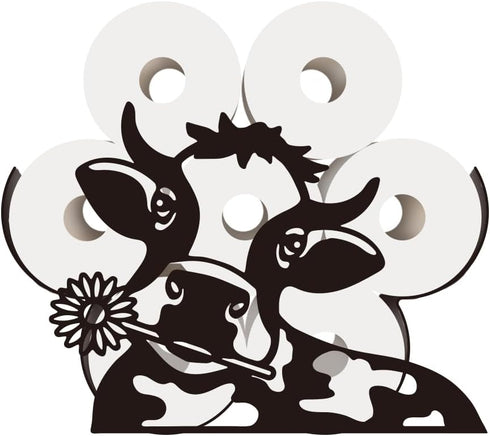 8 WADORN Cow Toilet Paper Holder, Cow Animal Decorative Toilet Paper Storage Extra Rolls Dairy Cow Freestanding