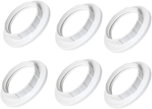 Baoblaze 6 E26 E27 Pieces Light Base Shade s Lamp Shade s Replacement Retainer for Pendant Lights Table Lamp, White PP