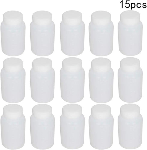 Othmro 15Pcs 100ml Wide Mouth Plastic Empty Lab Cylindrical Chemical Reagent Bottle, Sealing Liquid Storage Container