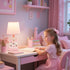 Ecliptix 14 Inch Bulb Kids Table Lamp, Adorable Castle Style Kids Desk Lamp, Pink Bedside Lamp Ideal for Girls Bedroom