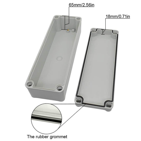 LeMotech Waterproof Dustproof IP67 Junction Box DIY Case Enclosure, Gray 9.8 x 3.1 x 3.3 inch