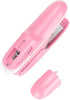 Stapleless Stapler, Pink Staple Free Hand Tool for Office School, Comfortable Handle for Paper Binding