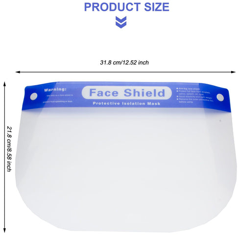 10 Pcs Face Shield Mask, Anti-Fog Clear Full Face Protection Shield, Reusable Plastic PPE Face Protection with Elastic