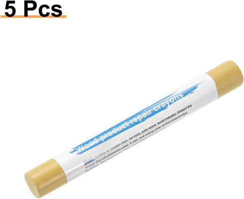 5pcs HARFINGTON Wood Filler Sticks Wooden Wax Touch Up Furniture Repair Crayons for Scratch Hole Wood, Beige