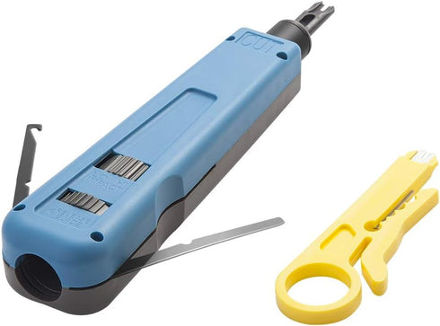 Punch Down Tool with 110/88 Blade & Network Wire Stripper for Telephone and Cat Cables