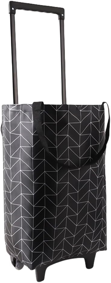 Vdaxvme Sturdy Portable Grocery Cart Bag Spacious Waterproof Shopping Bag with Wheels For Household And Outdoor Use