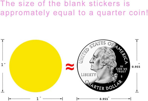 Hcode 1 Inch Color Coding Label Stickers, 1000 Pieces, Garage Sale Blank Round Adhesive Dots