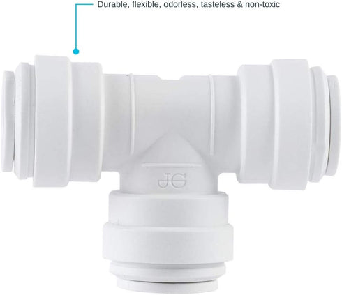 John Guest Speedfit 3/8 Inch Union Tee Connector, Push to Connect Plastic Plumbing Fitting