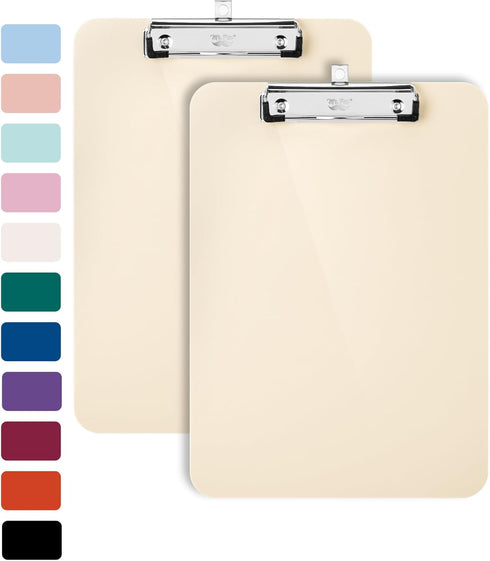 Mr. Pen Plastic Clipboard, 12.5” x 9”, 2 Pack Ivory Clipboards for Kids & Adults, Teacher and Cute Clipboards