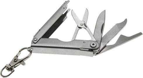 Lucky Line UtiliCarry Compact Micro Tool, Stainless Steel Multi-Tool Pocket Knife on Key Clip (U1041)