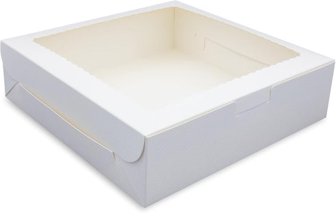 24pcs 9x9x2.5 Inch White Pie Boxes with Window for Pies, Donuts, Cookies, Muffins, Chocolates, Party