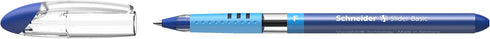 Schneider Slider Basic F Ballpoint Pen, 0.7 mm, Blue Ink, Box of 10