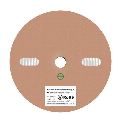 41 Feet 3/32" Clear Heat Shrink Tubing Roll, 3:1 Electrical Shrink Tube for Wires, Marine Grade with Adhesive Lined