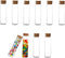 10Pcs 60ml Glass Test Tubes with Cork Stoppers, Clear Flat Borosilicate Glass Bottles for Storage