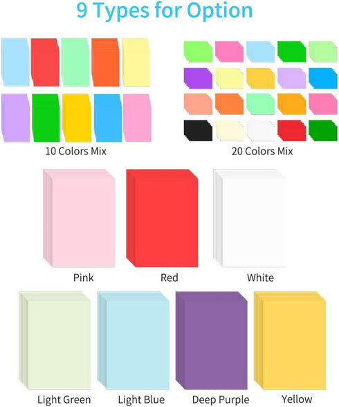 A4 100 70 210 297 mm 8.3 11.7 Inches (10 Color Copy Paper - Sheets - GSM - x or x - Multi Color Media for Printing