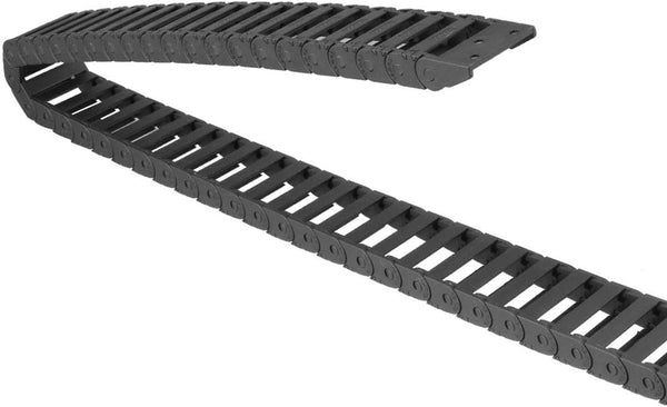 uxcell Drag Chain Cable Carrier Open Type with End Connectors, 10X30mm 1 Meter Plastic for Electrical CNC Router